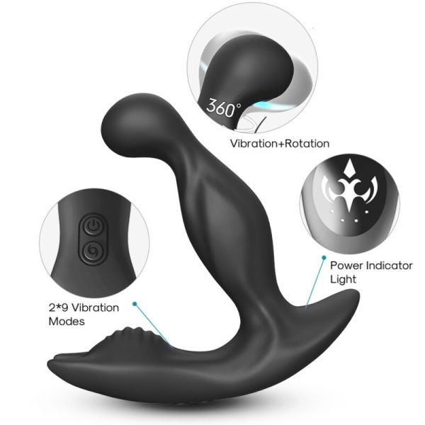 ARMONY - BAT KING VIBRADOR ANAL PRÓSTATA ROTATOR CONTROLE REMOTO PRETO - Image 2