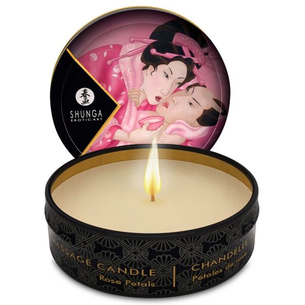 SHUNGA - MINI CARESS BY CANDELIGHT ROSES VELA DE MASSAGEM 30 ML