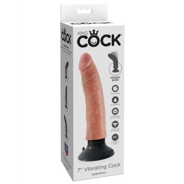 KING COCK 17,78 CM VIBRATING COCK CARNE