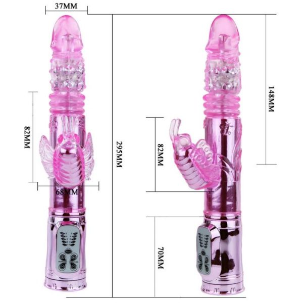 VIBRADOR RECARGABLE CON ROTACION Y ESTIMULADOR THROBBING BUTTERFLY - Image 6