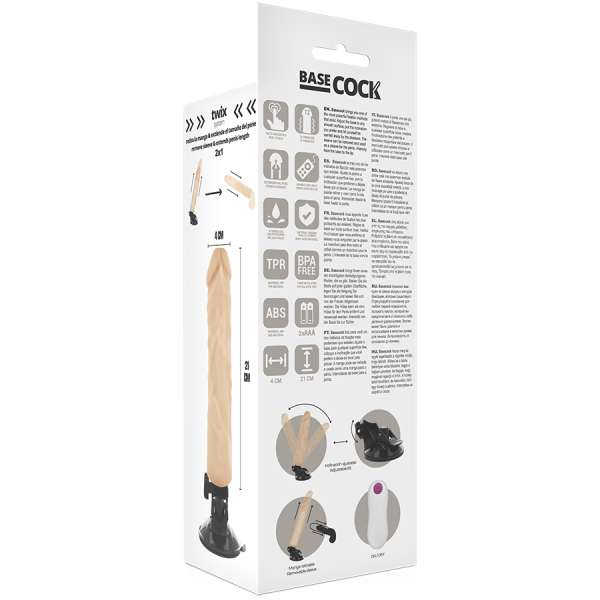 BASECOCK - VIBRADOR REALÍSTICO CONTROLE REMOTO  21CM - Image 4