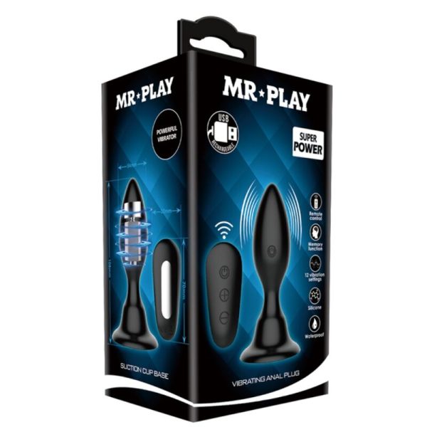 MR PLAY - PLUG ANAL COM CONTROLE REMOTO VIBRAO PRETO - Image 9