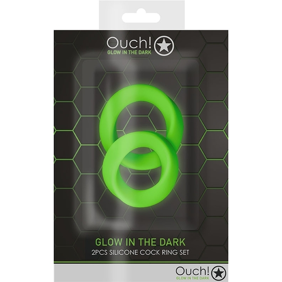 OUCH! - 2 PCS ANILLOS PARA EL PENE - GLOW IN THE DARK - Image 2