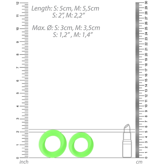 OUCH! - 2 PCS ANILLOS PARA EL PENE - GLOW IN THE DARK - Image 6