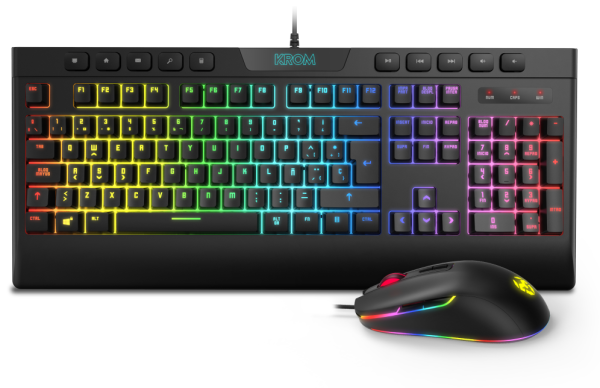 PACK KROM RGB TECLADO MEMBRANA Y RATON KALYOS