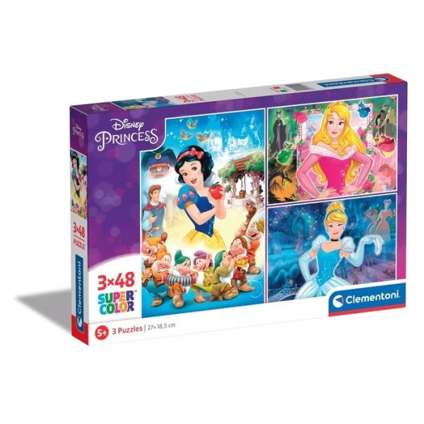 PUZZLE 3x48 PZAS SUPER COLOR PRINCESAS DISNEY