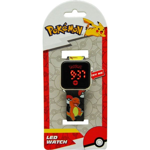 RELOJ LED POKEMON NEGRO CHARMANDER