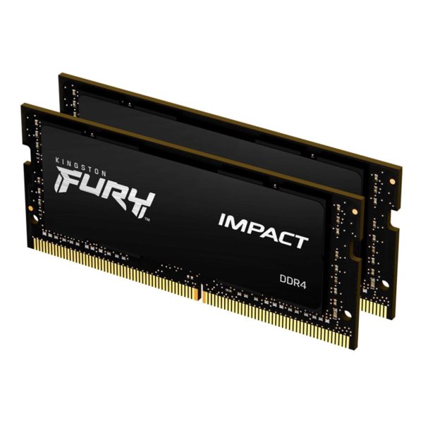 Memoria ram ddr4 16gb 2x8gb kingston - 3200mhz - pc4 - 25600 - fury impact - cl20 - 1.2v - sodimm