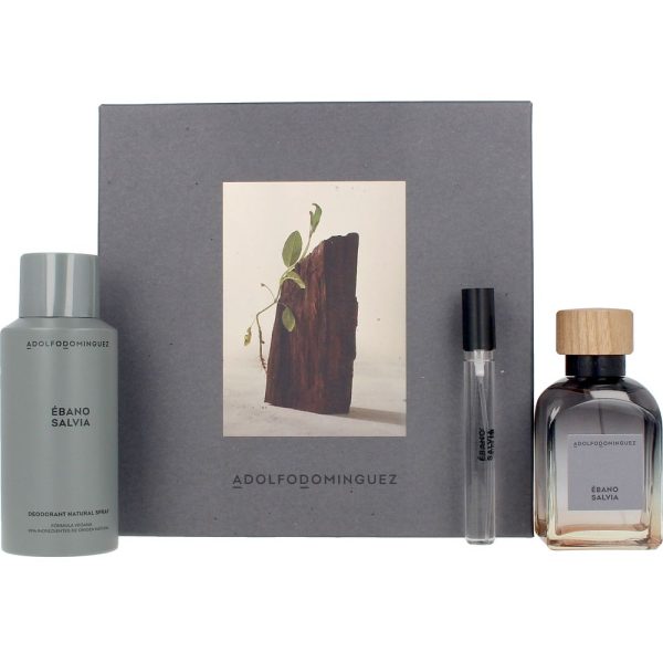 ADOLFO DOMINGUEZ | ÉBANO SALVIA | Eau de Toilette 120ml - Conjunto com 3 Peças LOTE 3 pz