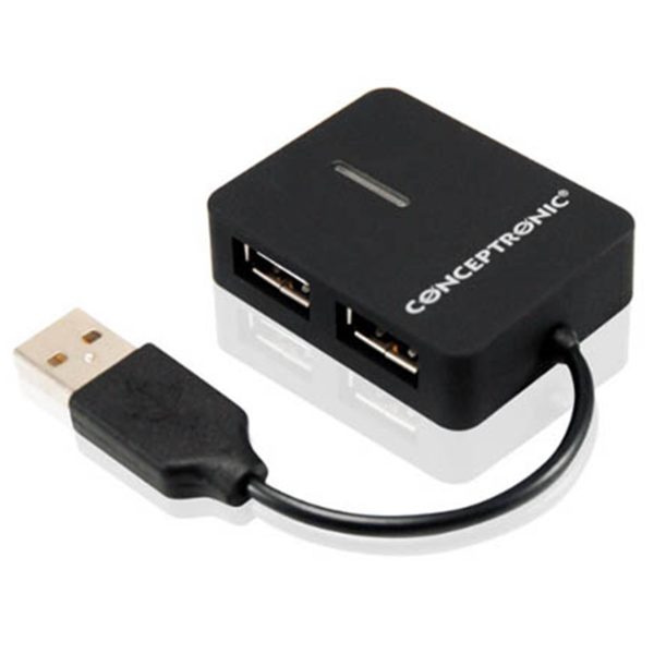 Hub externo conceptronic usb 2.0 4 puertos compacto