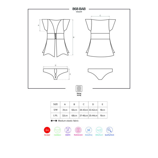 CAMISA DE NOITE E TANGA 868-BAB OBSESSIVE - Image 3