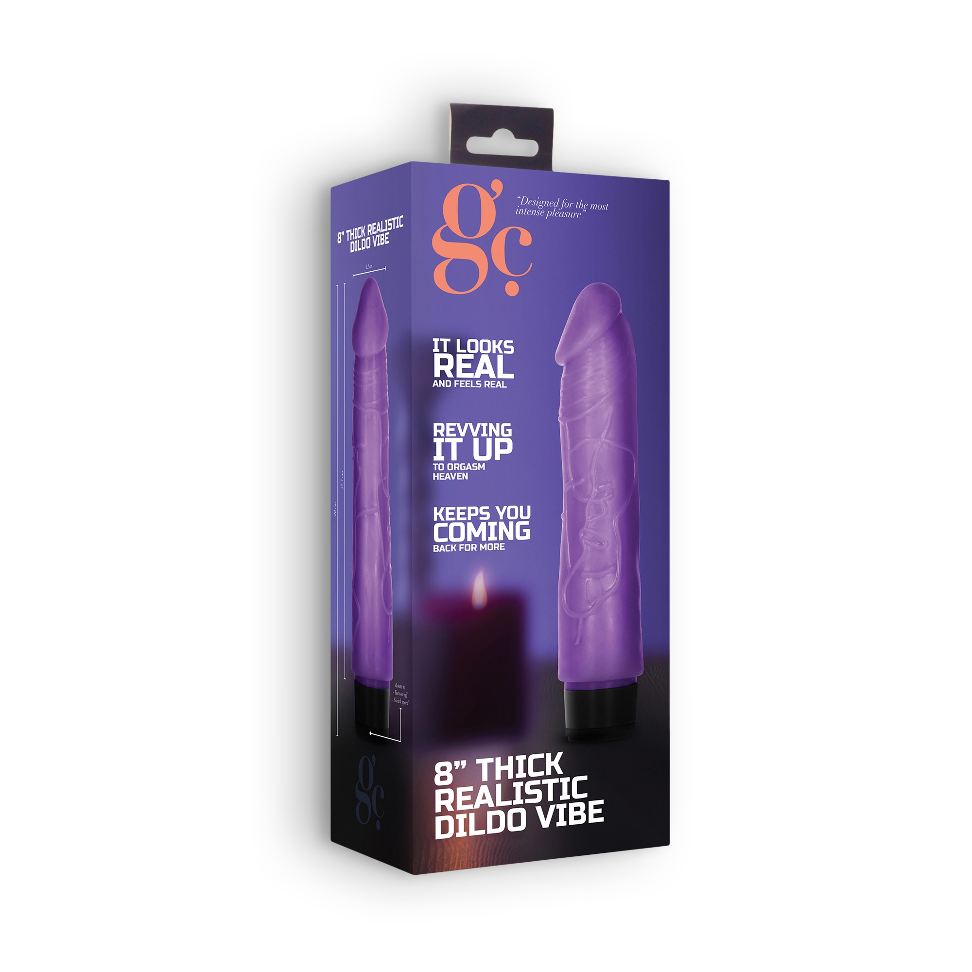 VIBRADOR REALÍSTICO 8" THICK VIBE GC ROXO - Image 3