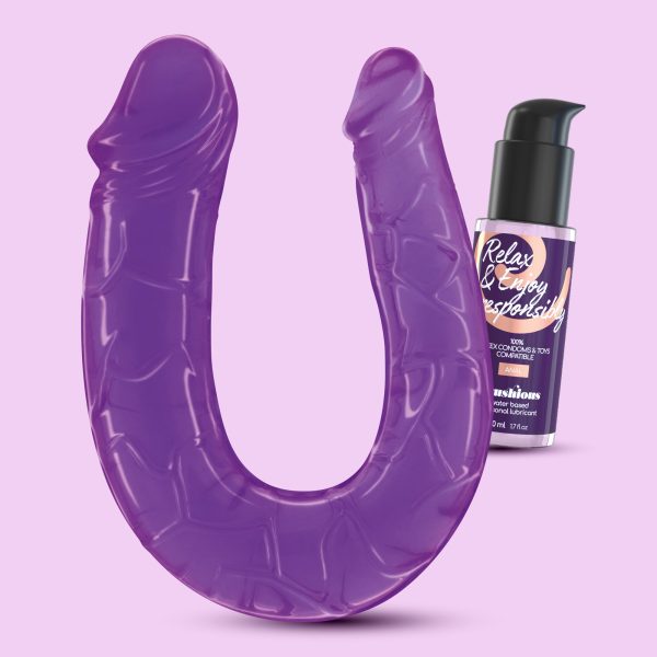 DEEP DIVER DILDO DUPLO COM LUBRIFICANTE ANAL 50ML CRUSHIOUS ROXO - Image 8
