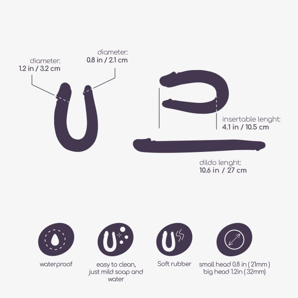 DEEP DIVER DILDO DUPLO COM LUBRIFICANTE ANAL 50ML CRUSHIOUS ROXO - Image 5