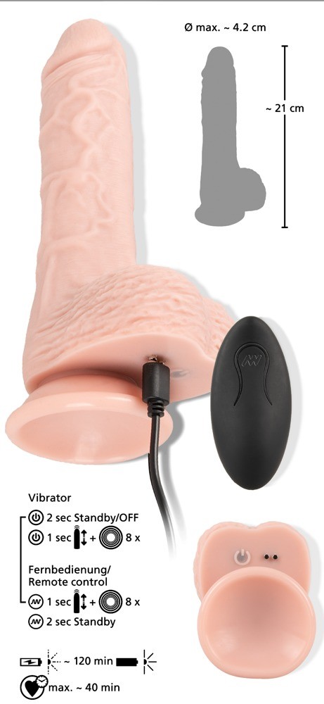 VIBRADOR REALISTA COM FUNÇÃO VAI-VEM E COMANDO SEM FIOS MEDICAL SILICONE RC VIBRATOR YOU2TOYS - Image 9