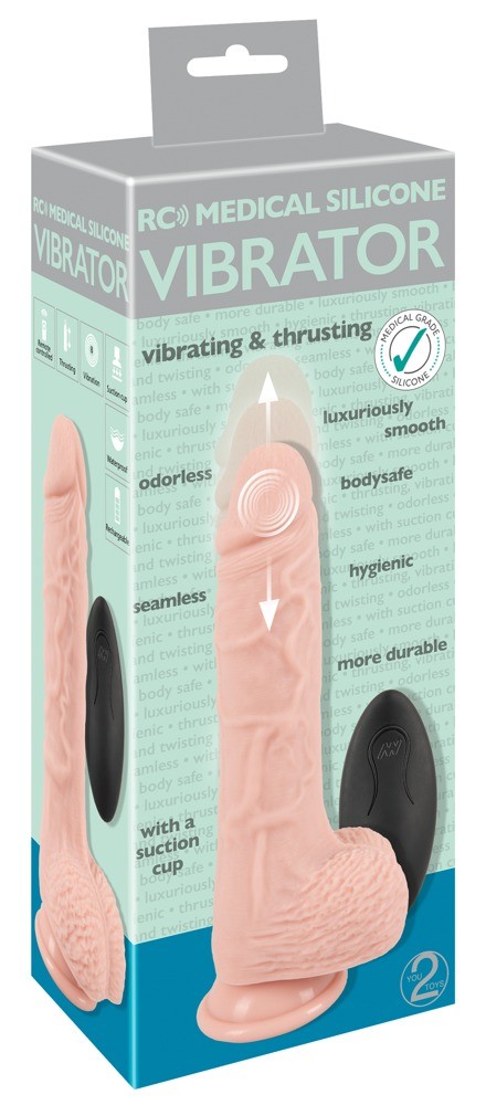 VIBRADOR REALISTA COM FUNÇÃO VAI-VEM E COMANDO SEM FIOS MEDICAL SILICONE RC VIBRATOR YOU2TOYS - Image 10