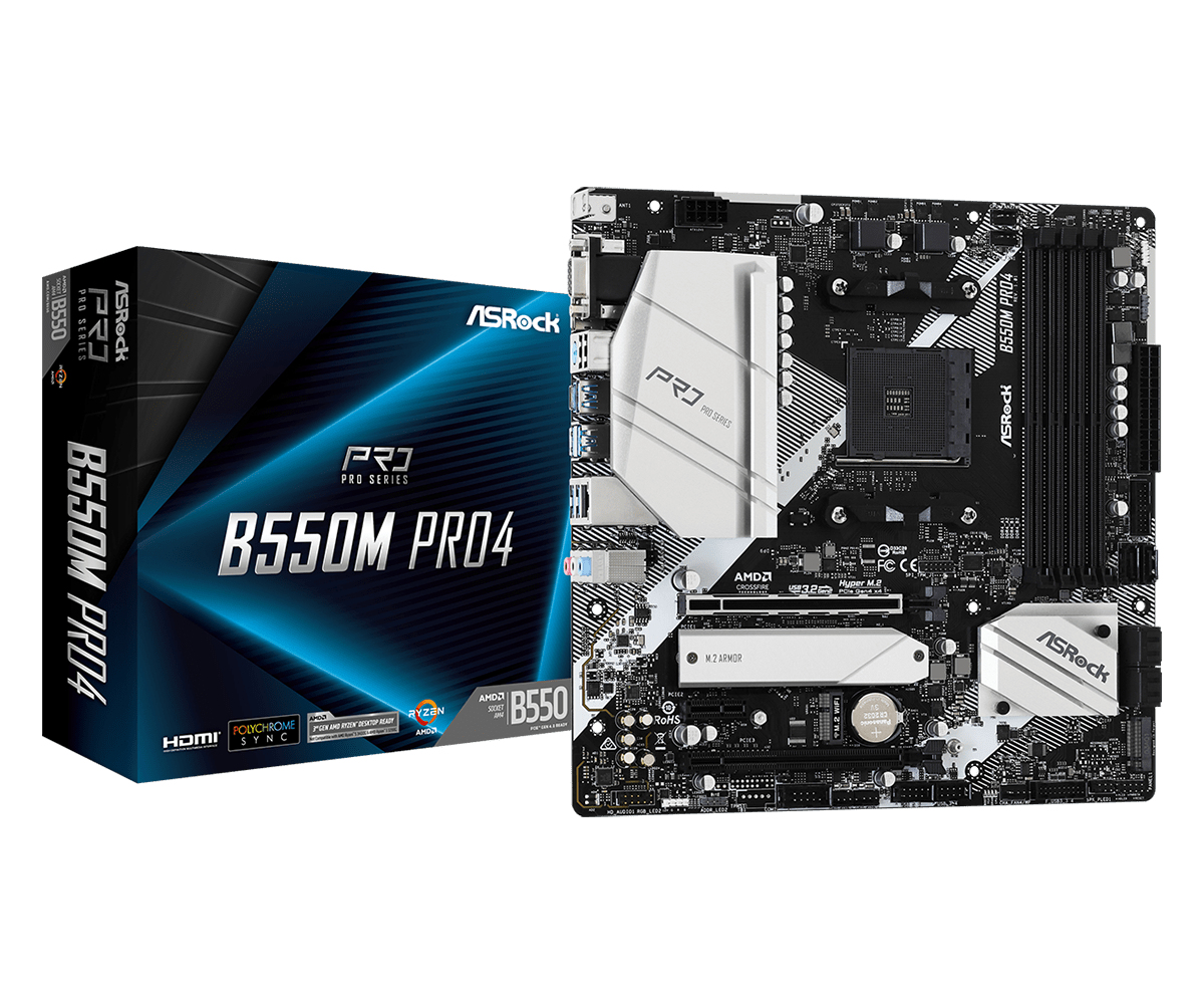 Placa base asrock am4 b550m pro4 m - atx - 4xddr4 - 6xsata6 - 2xusb 3.2 - 2xusb 2.0 90 - mxbdk0 - a0uayz