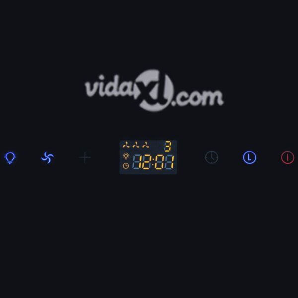 vidXL Exaustor com ecrã 600 mm vidro temperado preto - Image 10