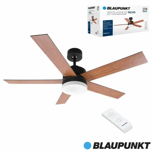 VENTILADOR BLAUPUNKT TECHO 122CM 70W LAMPARA LED 18W Y MANDO