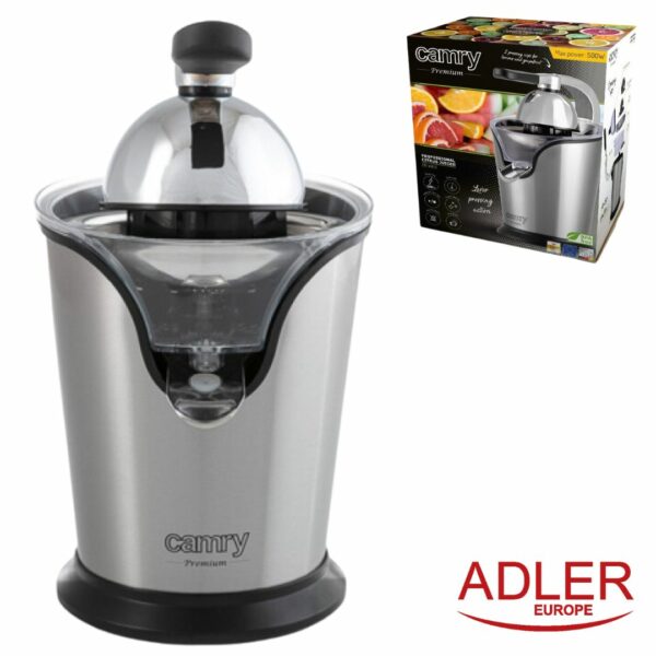 EXPRIMIDOR DE CITRICOS  DE PALANCA ADLER 500W INOX