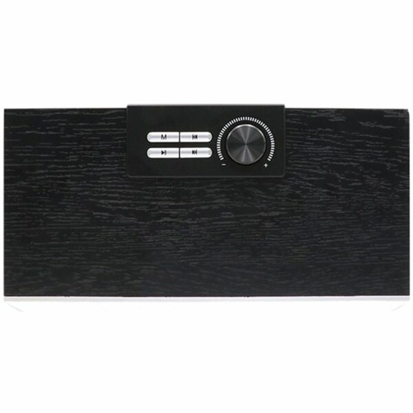 Altavoz Música Universal Bluetooth Marca COOL Retro (20W) Madera Negro Frontal Plata - Image 3