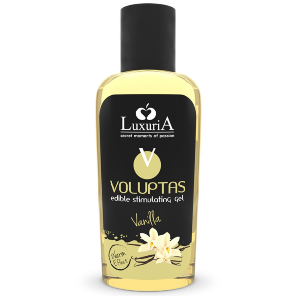 GEL DE MASSAGEM COMESTÍVEL LUXURIA VOLUPTAS EFEITO AQUECENTE - BAUNILHA 100 ML