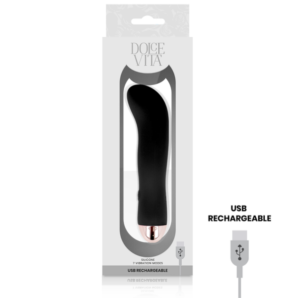 DOLCE VITA - VIBRADOR RECARREGÁVEL DOIS PRETO 7 VELOCIDADE - Image 4