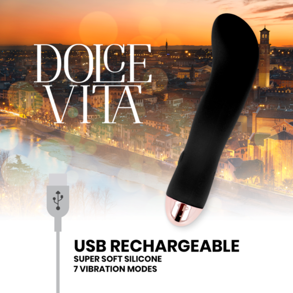 DOLCE VITA - VIBRADOR RECARREGÁVEL DOIS PRETO 7 VELOCIDADE - Image 5