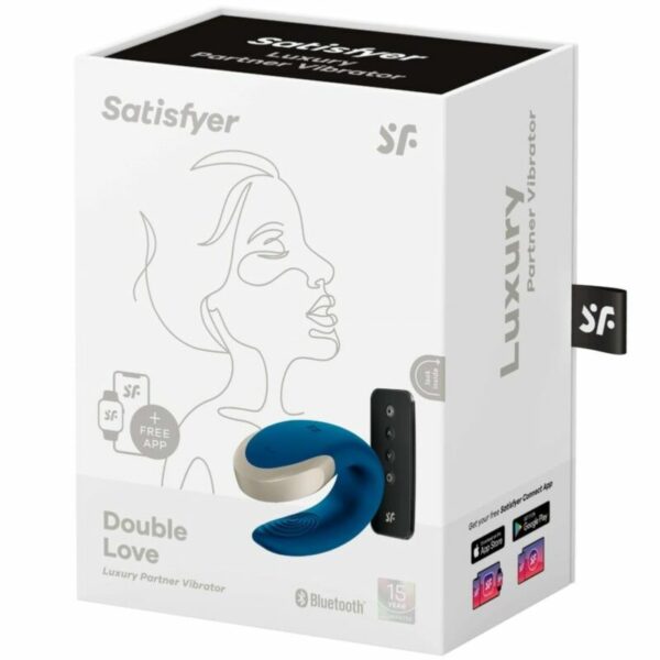 SATISFYER DOUBLE LOVE LUXURY PARTNER VIBRATOR - AZUL - Image 5