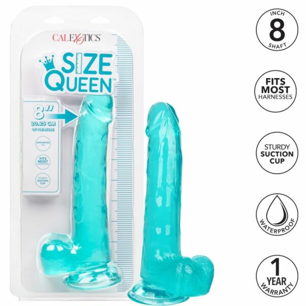 DILDO QUEEN TAMANHO CALEX - AZUL 20,3 CM - Image 2