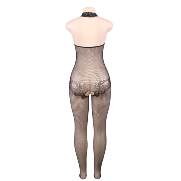 QUEEN LINGERIE LACE E FISHNET TURTLENECK BODYSTOCKING SL - Image 5