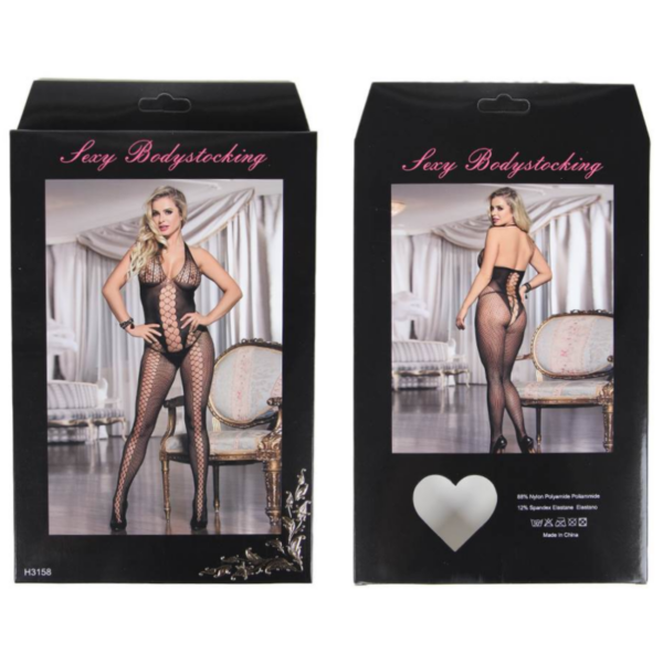 QUEEN LINGERIE FISHNET OPEN BACK BODYSTOCKING SL - Image 6