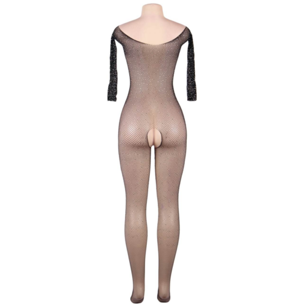 QUEEN LINGERIE FISHNET DIAMOND LONG SLEEVE BODYSTOCKING SL - Image 5