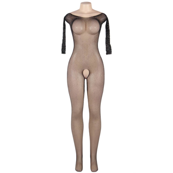 QUEEN LINGERIE FISHNET DIAMOND LONG SLEEVE BODYSTOCKING SL - Image 7