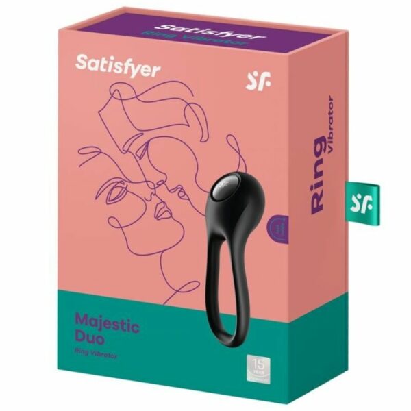 SATISFYER - ANEL VIBRADOR MAJESTIC DUO PRETO - Image 4