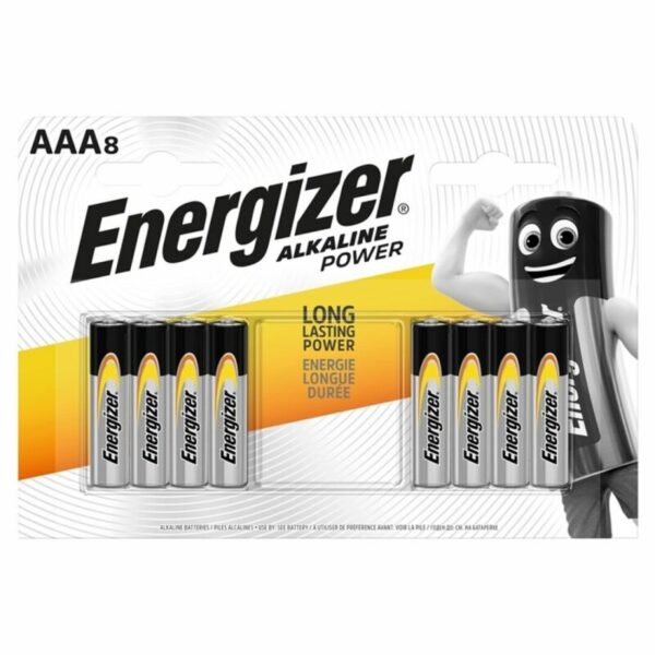 ENERGIZADOR DE BATERIA ALCALINA POTÊNCIA AAA LR03 8 UNIDADE