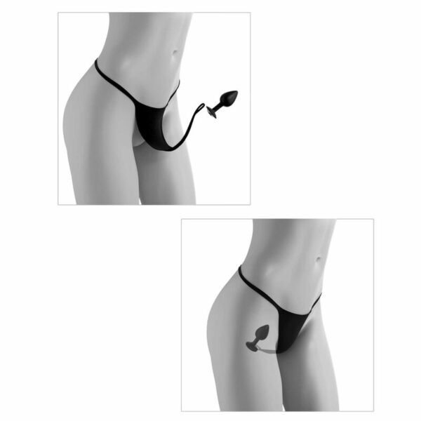 HOOK UP PANTIES - CROTCHLESS SECRET GEM BLACK BOW - Image 6