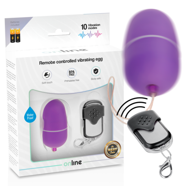 ONLINE- OVO VIBRANTE COM CONTROLE REMOTO M LILAC - Image 2