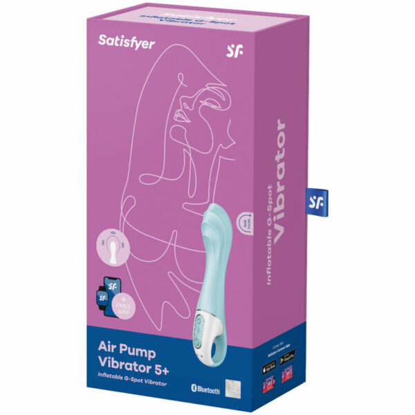 SATISFYER AIR PUMP VIBRATOR 5+ INFLATABLE G-SPOT VIBRATOR APP - BLUE - Image 4