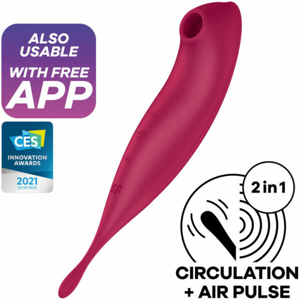 SATISFYER TWIRLING PRO+ AIR PULSE STIMULATOR & VIBRATOR APP -