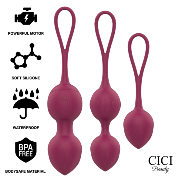 CICI BEAUTY- CONTROLE REMOTO PREMIUM SILICONE 3 VIBRANTES KEGEL BEADS