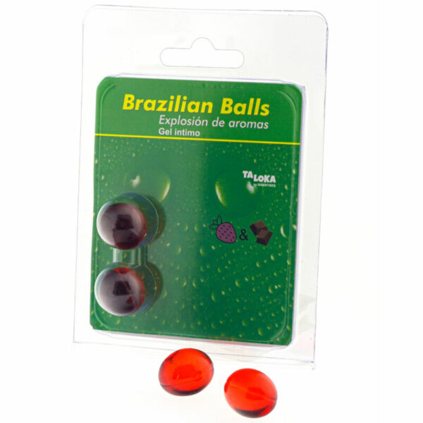 TALOKA - 2 BOLAS BRASILEIRAS MORANGO E CHOCOLATE GEL ÍNTIMO