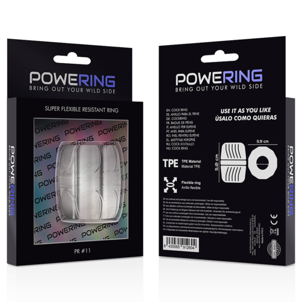 POWERING - ANEL PARA O PÉNIS SUPER FLEXÍVEL E RESISTENTE 5 CM PR11 TRANSPARENTE - Image 8