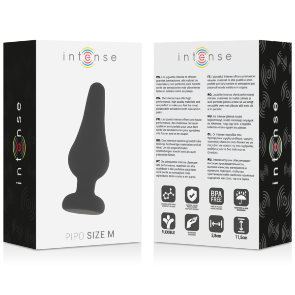 PLUGUE ANAL INTENSO PIPO M SILICONE PRETO 11 CM - Image 4