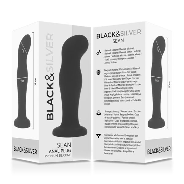 BLACK&SILVER - SEAN PLUG ANAL PREMIUM SILICONE PRETO - Image 7