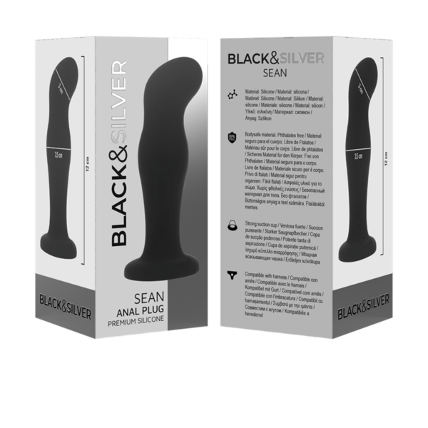 BLACK&SILVER - SEAN PLUG ANAL PREMIUM SILICONE PRETO - Image 6