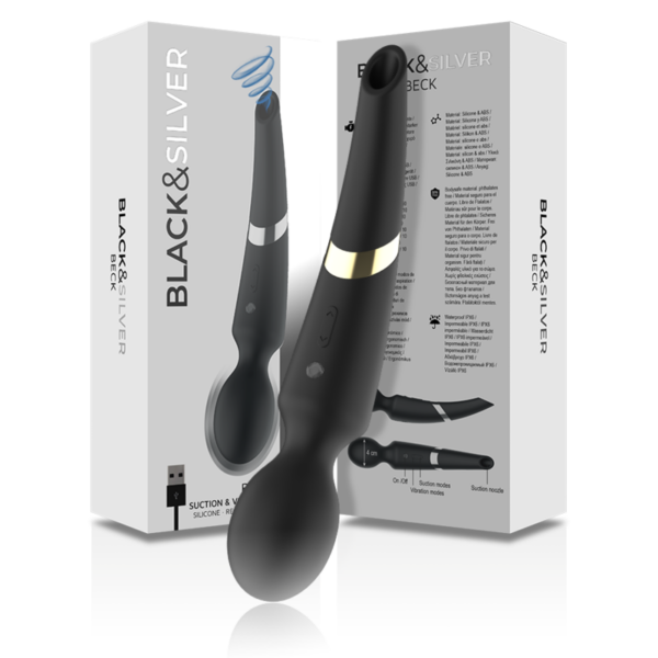 BLACK&SILVER - MASSAGEADOR DE SILICONE RECARREGÁVEL BECK E SUCÇÃO PRETO - Image 7