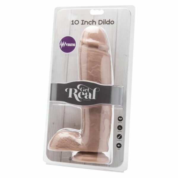 GET REAL - DILDO 25,5 CM COM BOLAS VIBRADOR PELE - Image 2