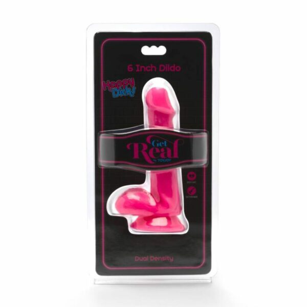 GET REAL - HAPPY DICKS DILDO 12 CM BOLAS ROSA - Image 2