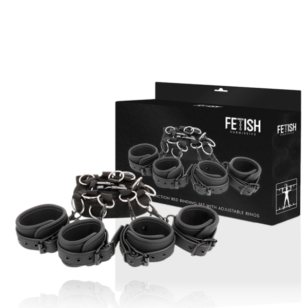 FETISH SUBMISSIVE - CONJUNTO DE LAÇOS DE CAMA DE LUXO COM FORRO DE NOPRENE